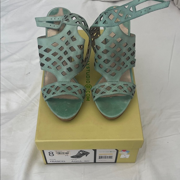 Frances Aqua Women's Sandals - Picture 1 of 5